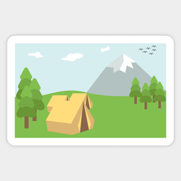 Mountains Camping Sticker by Polahcrea